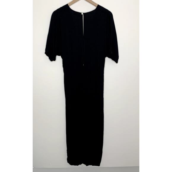 Pampelone Giselle Midi Dress Black Plunge Neck Front Twist Womens Small New - Picture 5 of 16